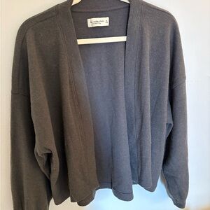 Abercrombie & Fitch Charcoal Cozy Cropped Cardigan